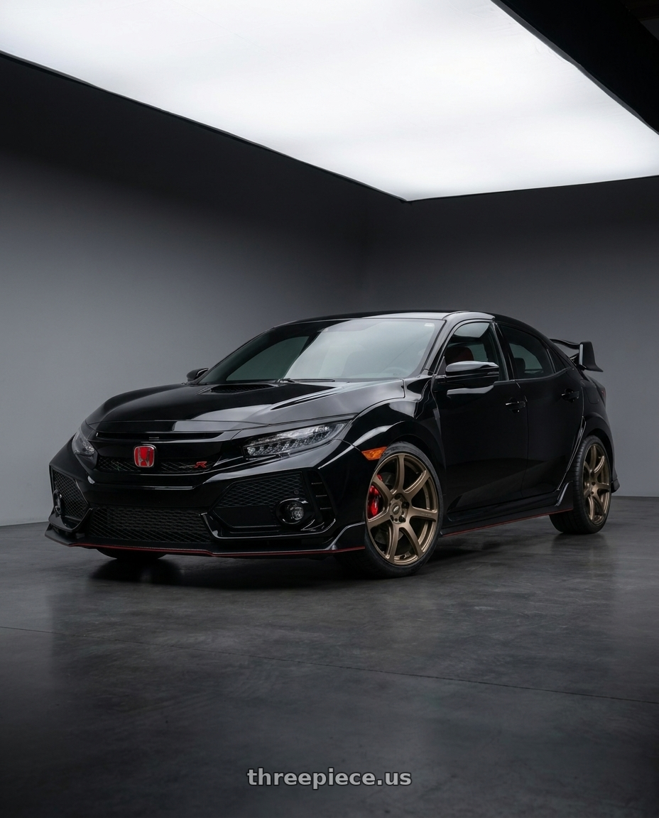 2021 Honda Civic Type R with Work Emotion T7r 5x120 18x9.5 +38 Matte Bronze wheels