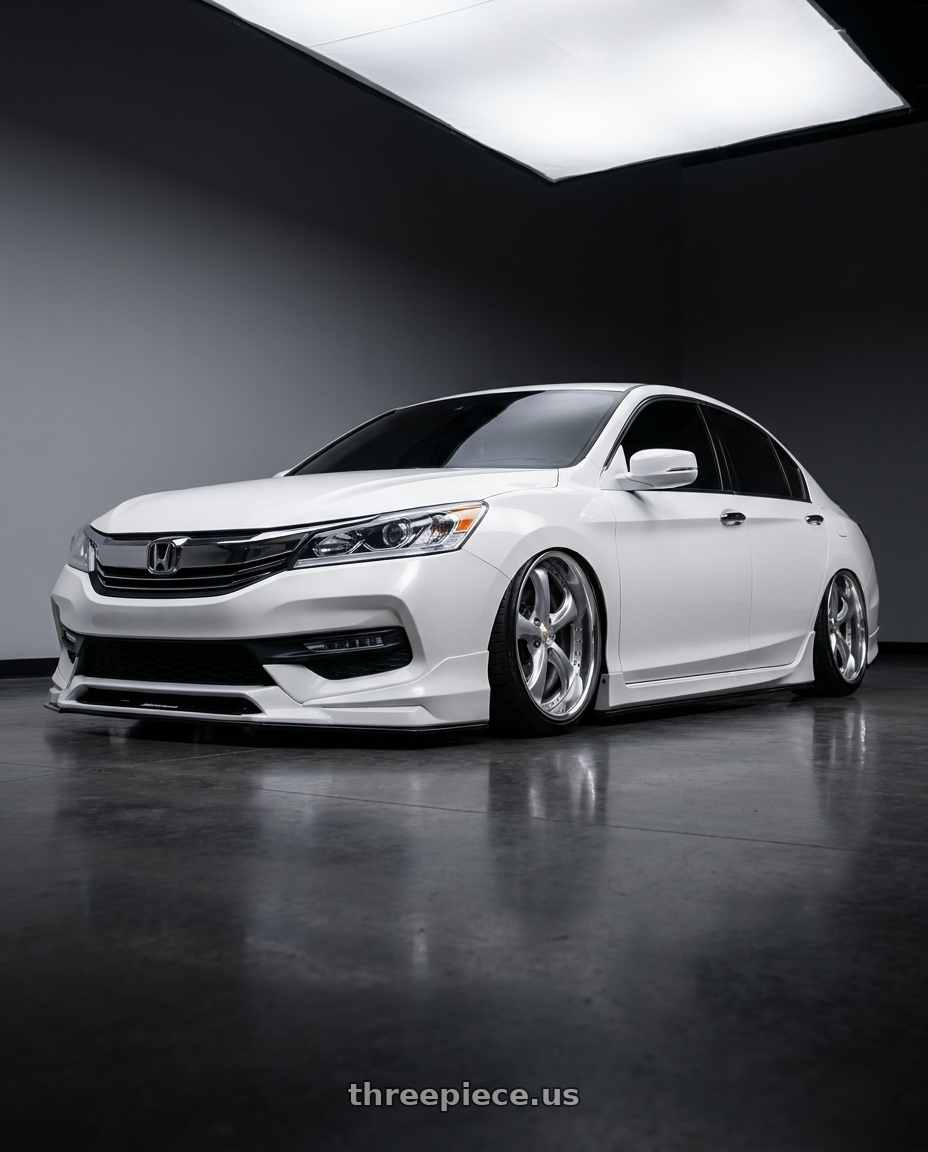 2016 Honda accord with Work Wheels VS-KF 5x108 21x12.5+40 Light Grey Silver O Disk FULL REVERSE wheels