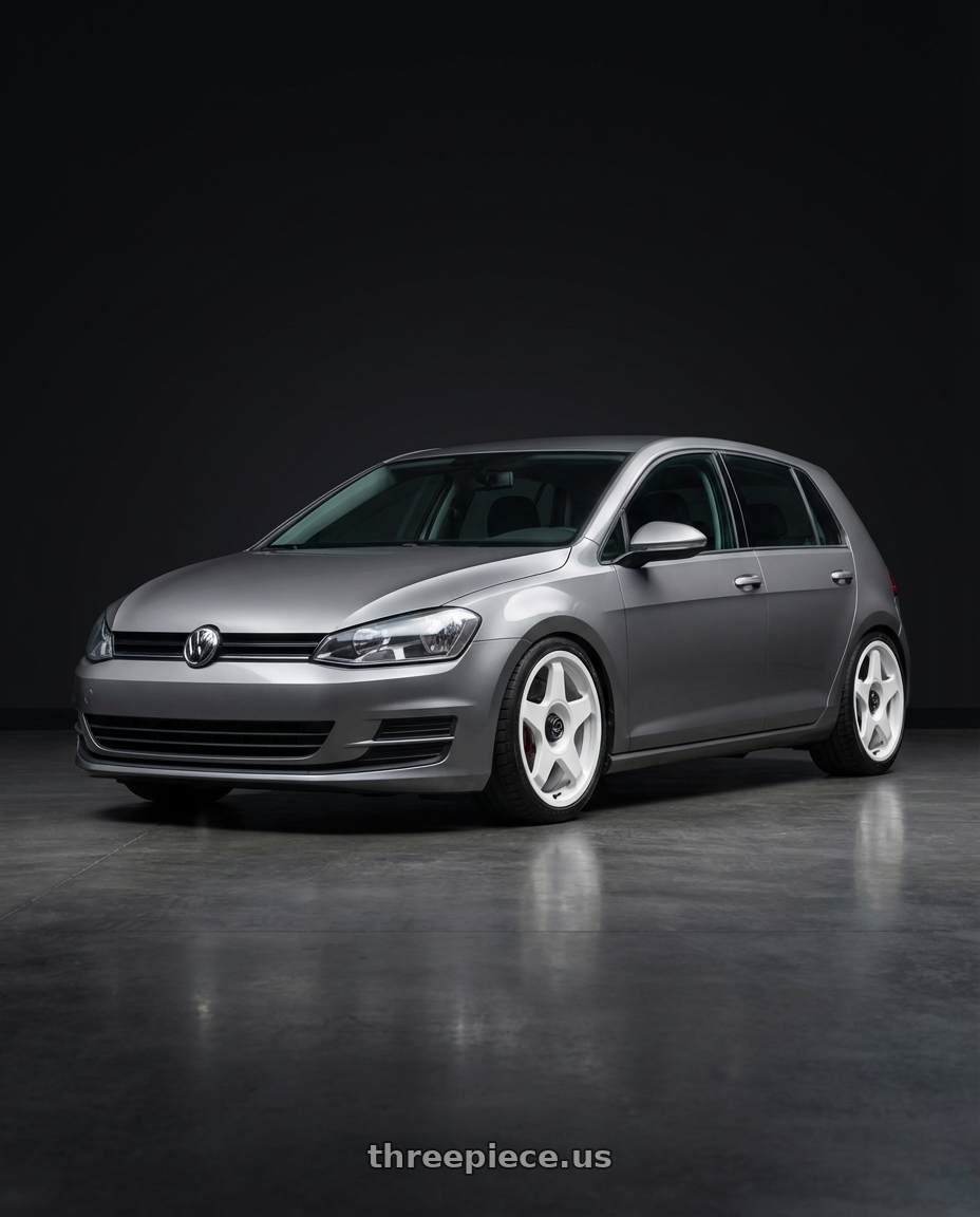 2019 Volkswagen GTI MK7 with fifteen52 CHICANE 5x112 / 5x120 18x8.5 +35 RALLY WHITE (GLOSS WHITE) wheels