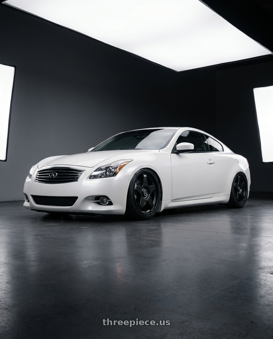 2014 Infiniti G37 Coupe with fifteen52 CHICANE 5x114.3 / 5x120 19x8.5 +35 ASPHALT BLACK (SATIN BLACK) wheels