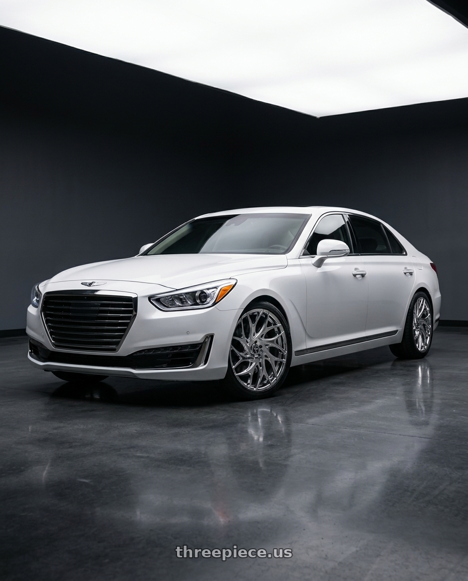 2018 genesis g90 with DUB 1PC S258 G.O.A.T. 5X114.3 20X9 +35 CHROME wheels