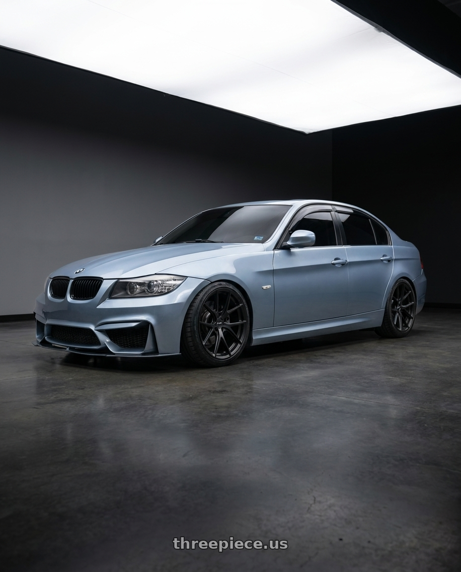 2011 bmw 328i with Bravado 08B Tribute 5X115 18x10 +20 Matte Black wheels