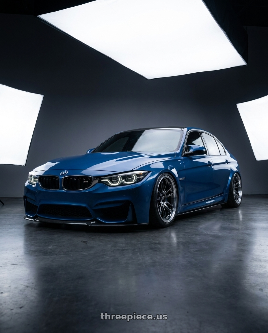 2018 BMW M3 Comp Avus with Advan Racing RZ-DF2 5x120 19x9.5 +22 DIAMOND CUT & RACING TITANIUM BLACK wheels