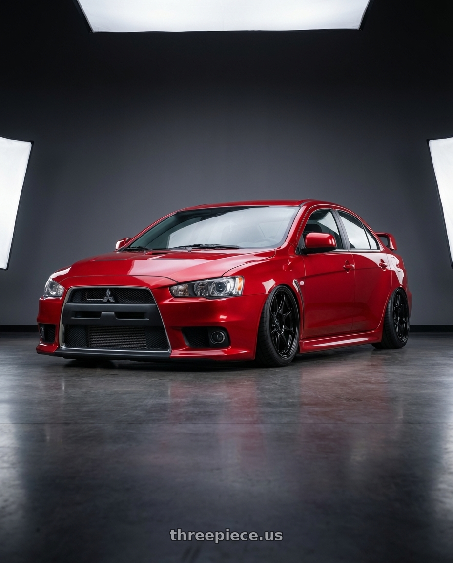2012 Mitsubishi Lancer Evo X with Konig Lockout 5x114.3 18x8.5+45 Gloss Black wheels