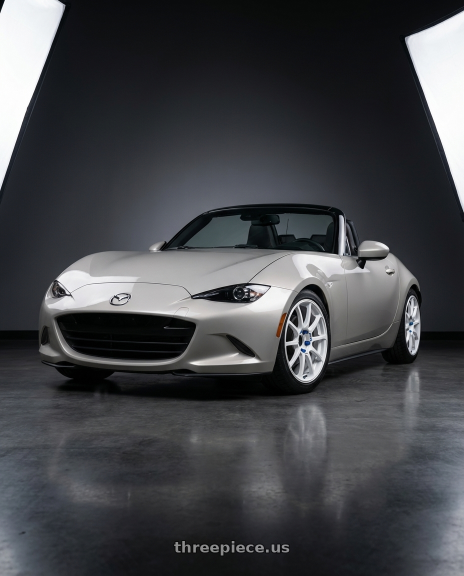 2021 Mazda MX-5 Miata ND with Advan RCIII 5x114.3 17x8+38 White wheels