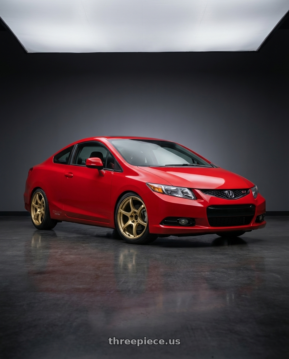 2015 Honda Civic Si with Advan RGIII 5x114.3 17x8.5+31 Gold wheels