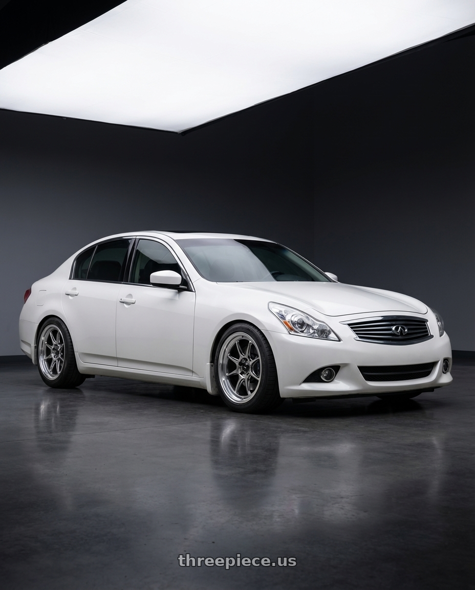 2012 Infiniti G37 with Konig Countergram 5x114.3 19x10+25 Hyper Chrome / Machined Lip wheels