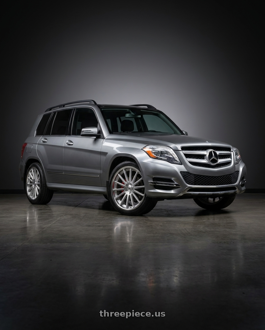 2015 Mercedes Benz GLK350 4MATIC with Asanti Black ABL-24 BETA 5X112 20X9 +35 BRUSHED SILVER W/ CHROME LIP wheels