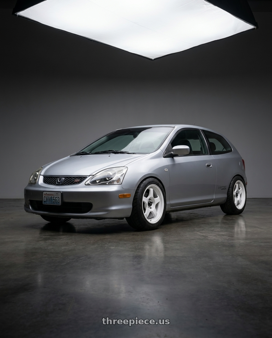 2002 Honda civic si with Vors SP1 4x100 15x7  +35 All White wheels