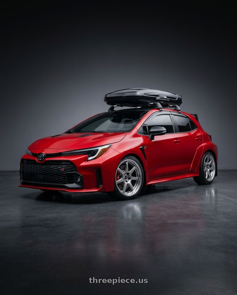 2026 Toyota GR corolla with Work T7r 2P 5x114.3 18x9.0 +22 GT SILVER wheels