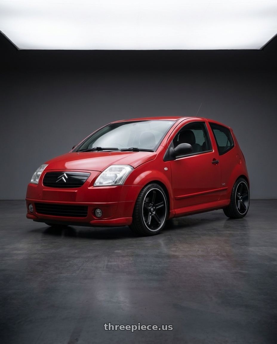 2003 Citroen C2 Vtr with Motegi MR122 4X100/4X114.3 18X9 +45 SATIN BLACK W/ MACHINED STRIPE wheels