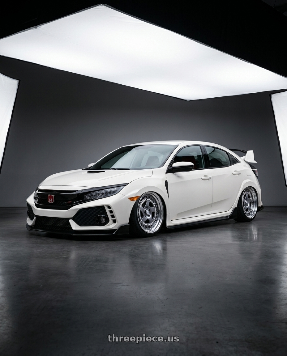 2018 Honda civic fk8 with FORMULA AERO SPOKE 4x100 16X6.5+45 NR Disk Titan Silver wheels