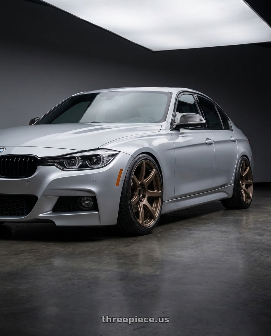 2017 BMW 340i with Work T7r 2P 5x120 19x8.5 +45 Matte Bronze wheels