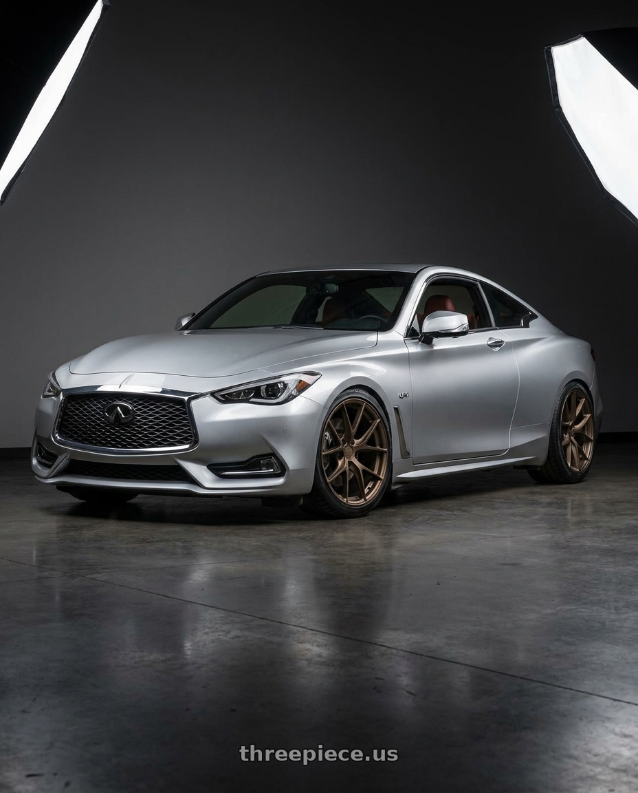 2018 Infiniti Q60 Luxe AWD with Aodhan AFF7 5x114.3 18x9.5+35 Matte Bronze wheels