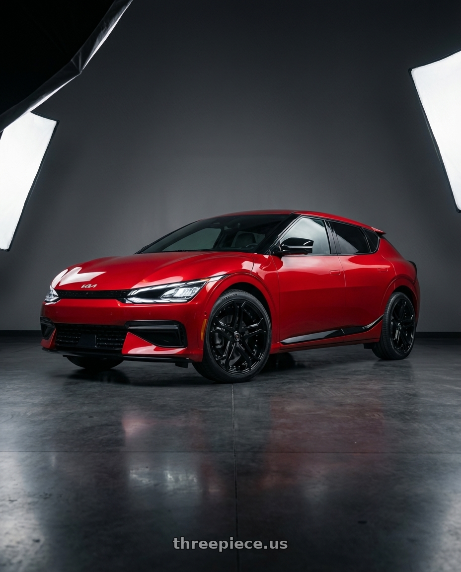 2024 kia ev6 with MARQUEE WHEELS M3284 5x114.3 20x9+35 BLACK - GLOSSY BLACK wheels