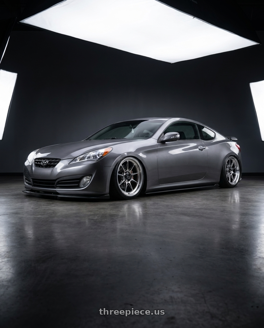 2014 Hyundai Genesis Coupe with Konig Countergram 5x114.3 19x11+18 Hyper Chrome / Machined Lip wheels