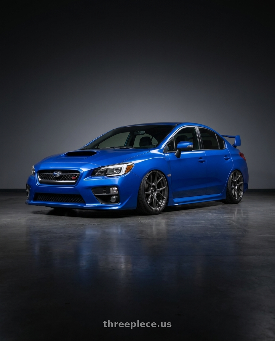 2013 Subaru WRX STI with Konig Ampliform 5x114.3 18x8.5+45 Dark Metallic Graphite wheels