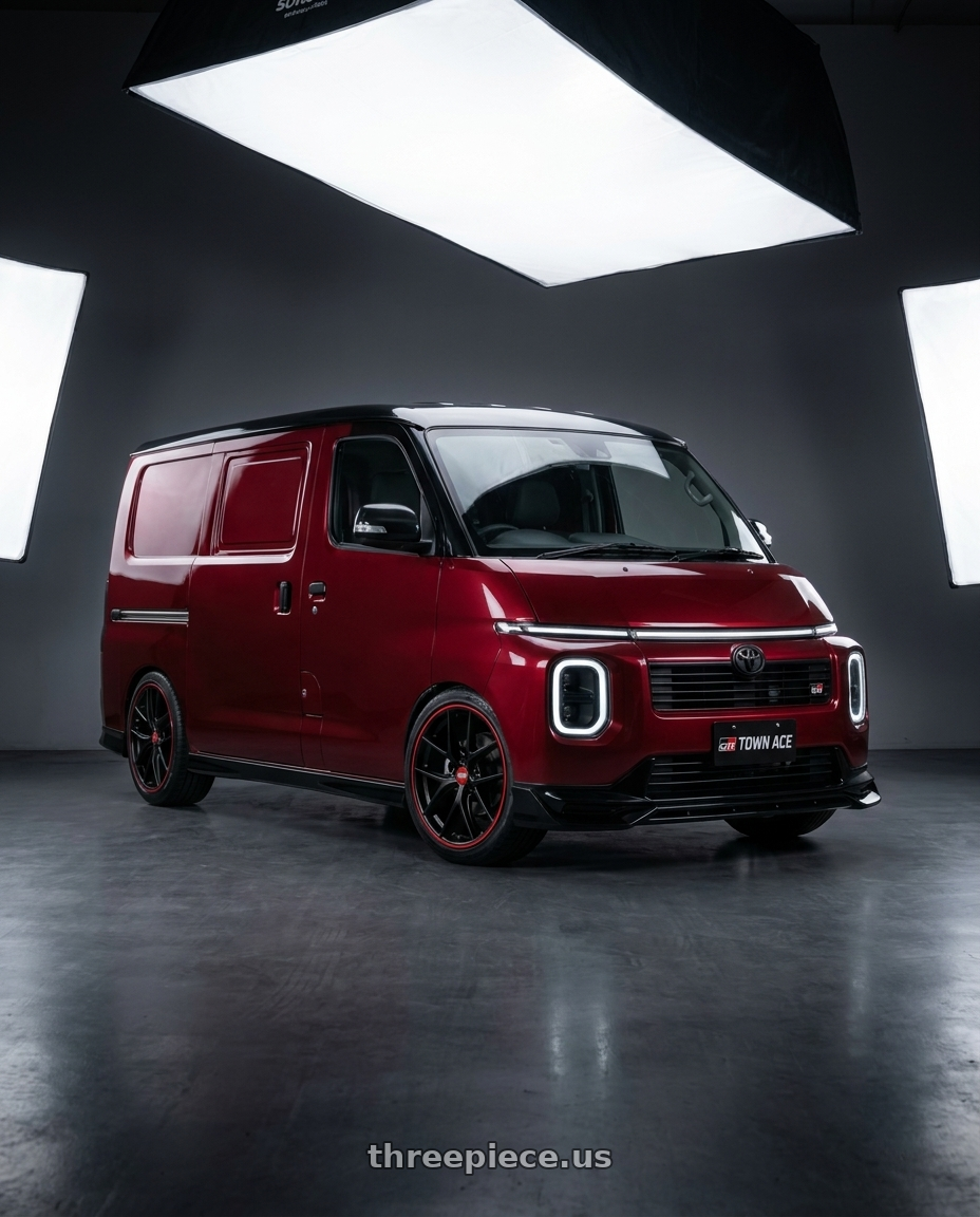 2027 Toyota Town Ace with BBS CI-R Nurburgring Edition 5x120 20x10.5 +35 Satin Black/Red Lip wheels