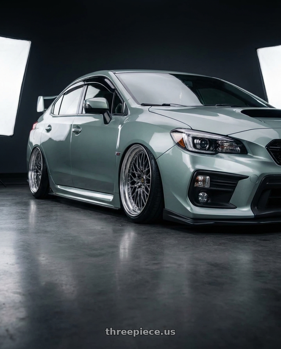 2021 Subaru wrx sti  millennium Jade with Work Vs-Xv 5x114.3 18x9.5+47 A Disk Brilliant Silver Black wheels