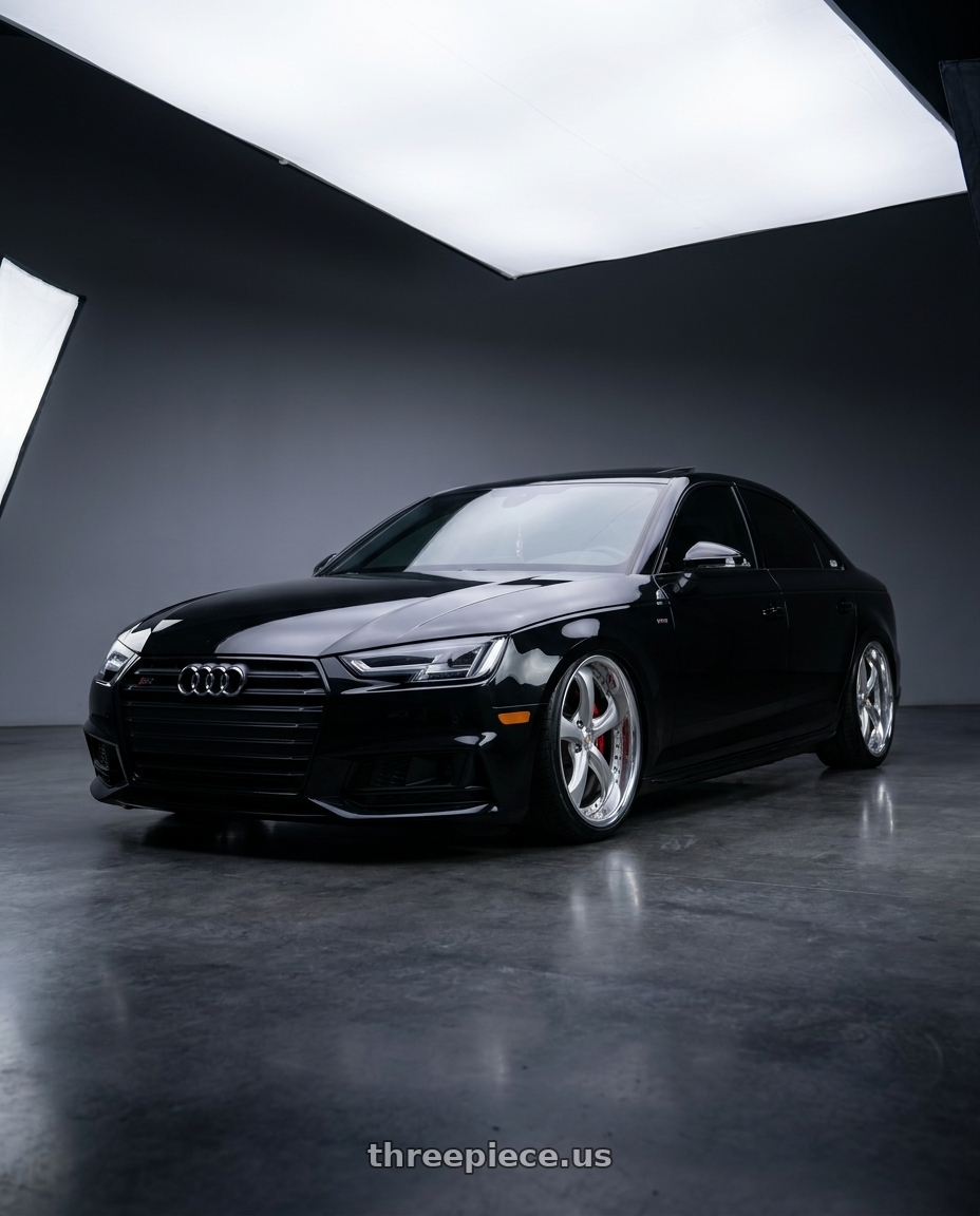 2018 audi s4 with Work Wheels VS-KF 5x112 18x9.5-29 Light Grey Silver A Disk FULL REVERSE wheels