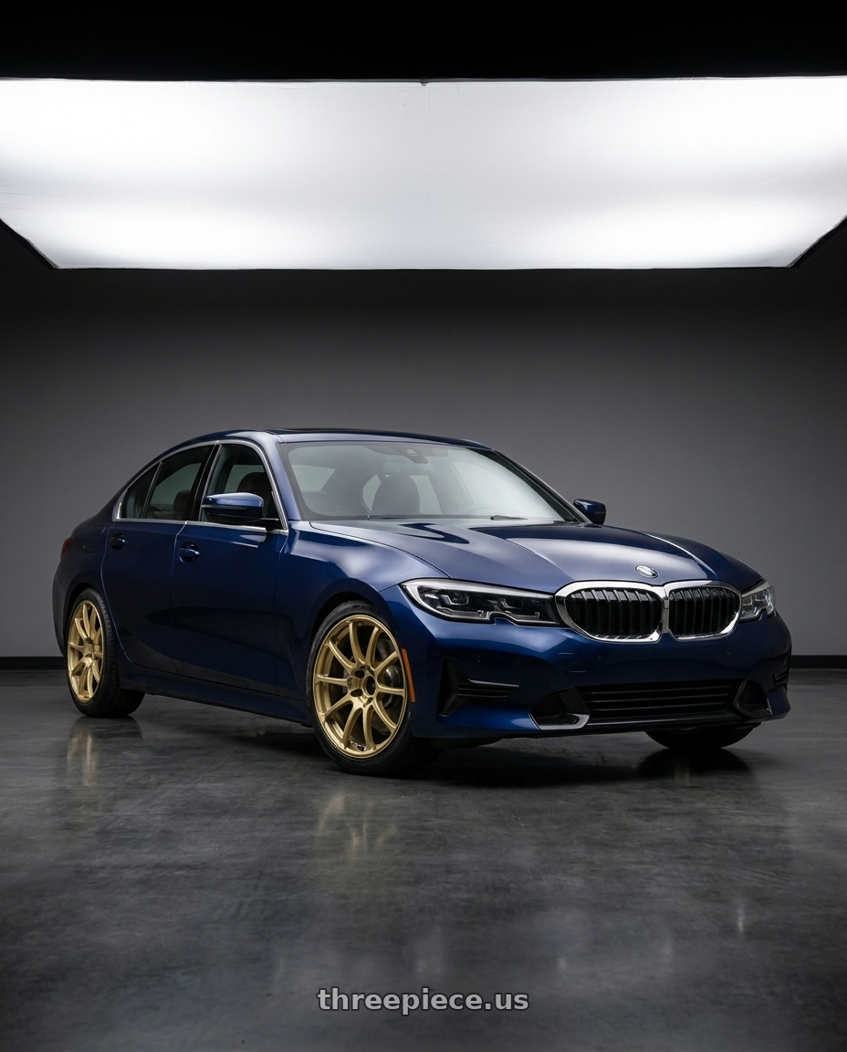 2019 Bmw 330I with Advan RCIII 5x114.3 18x8.5+38 Gold wheels