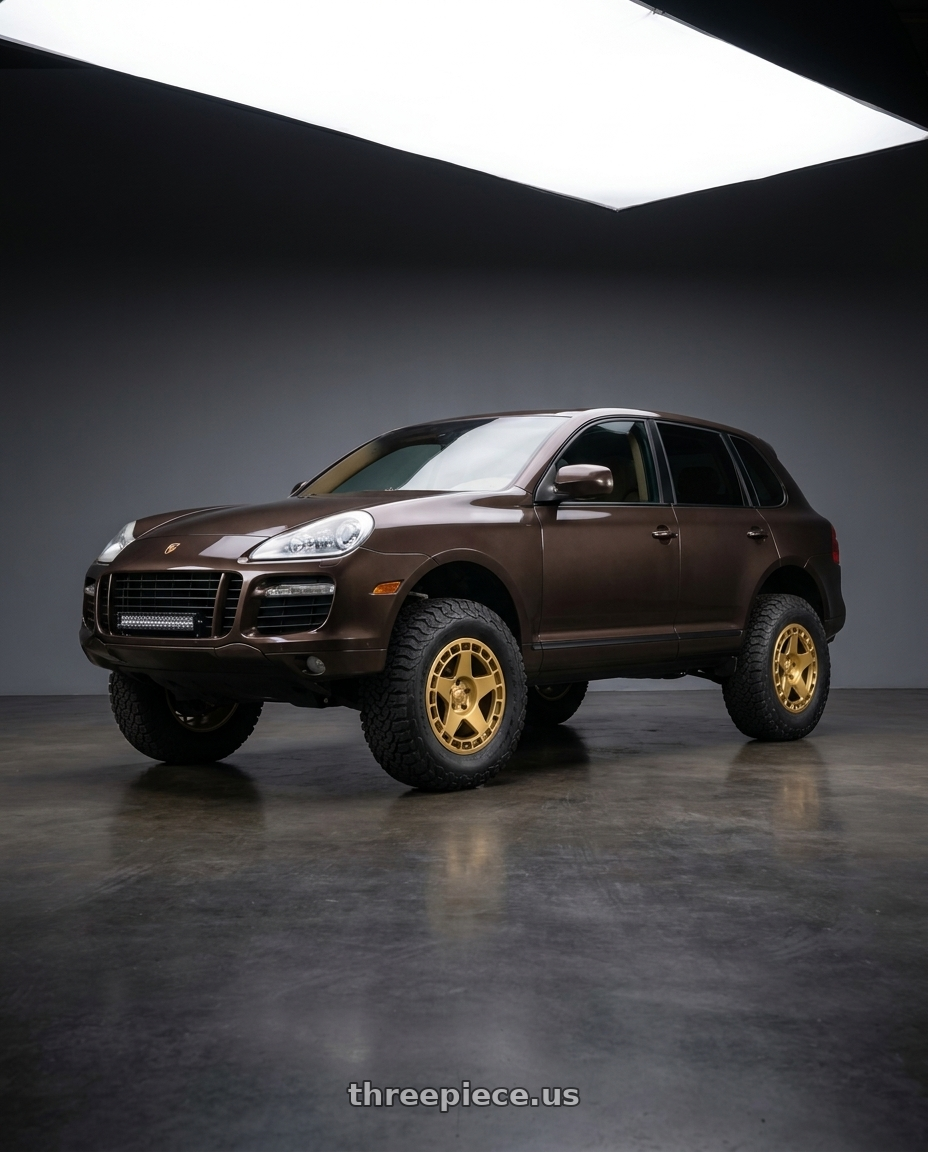 2009 Porsche cayenne gts with fifteen52 TURBOMAC 5x114.3 18x8.5 +30 GOLD (GLOSS GOLD) wheels