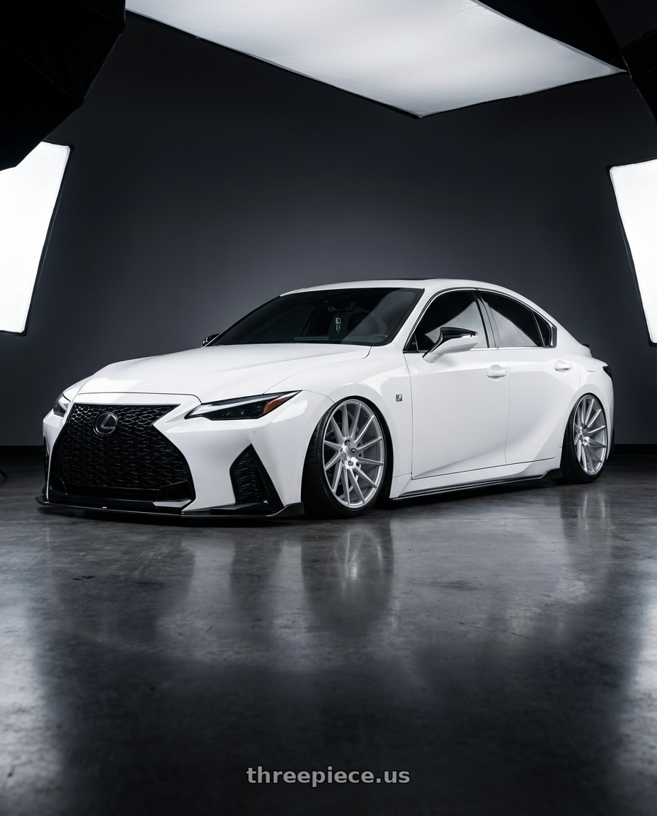 2024 Lexus IS 350 with Niche 1PC M112 SURGE 5X114.3 19X8.5 +35 GLOSS SILVER MACHINED wheels