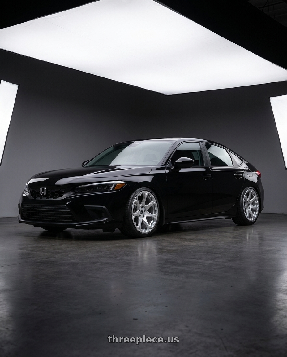 2024 Honda Civic Hathcback with Heritage Wheel Kokoro Monoc 5X114.3 18x9.5+22 Silver wheels