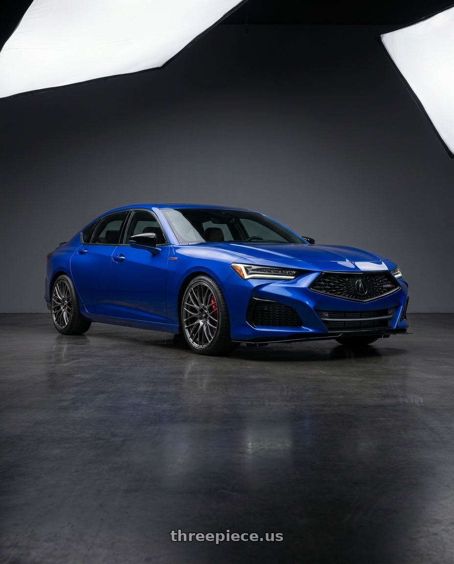 2021 tlx type s apex blue with Vors TR4 5x120 20x9.5  +35 Hyper Black wheels