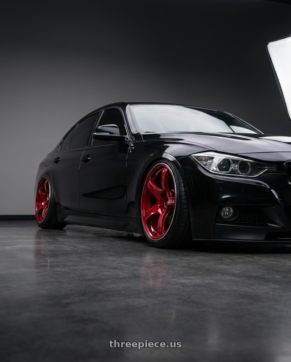 2016 BMW 328i xDrive with Advan Racing TC4 5x120 18x9.5 +45 RACING CANDY RED & RING wheels