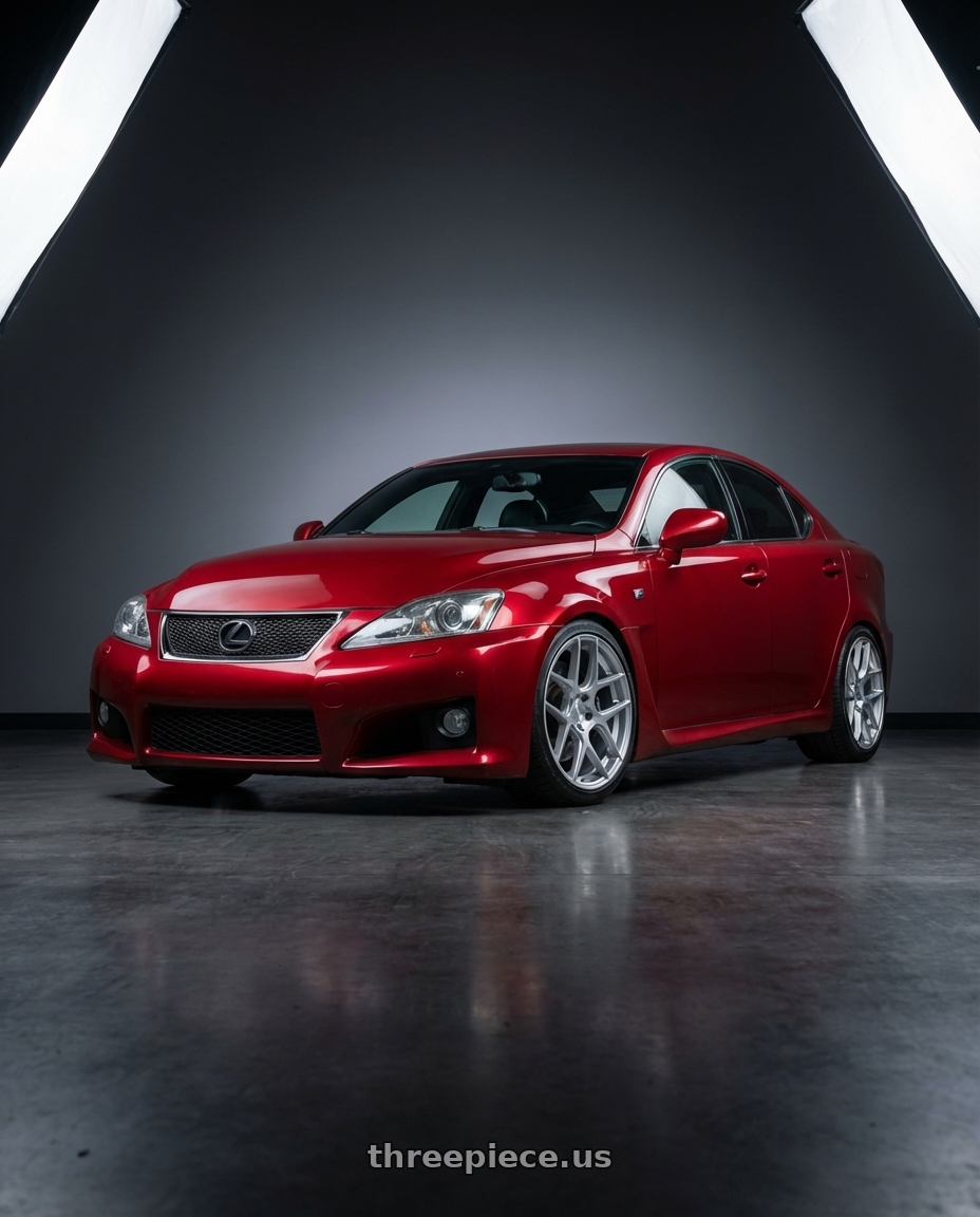 2012 Lexus IS-F with Aodhan AFF2 5x114.3 19x8.5+35 Gloss Silver Machined Face wheels