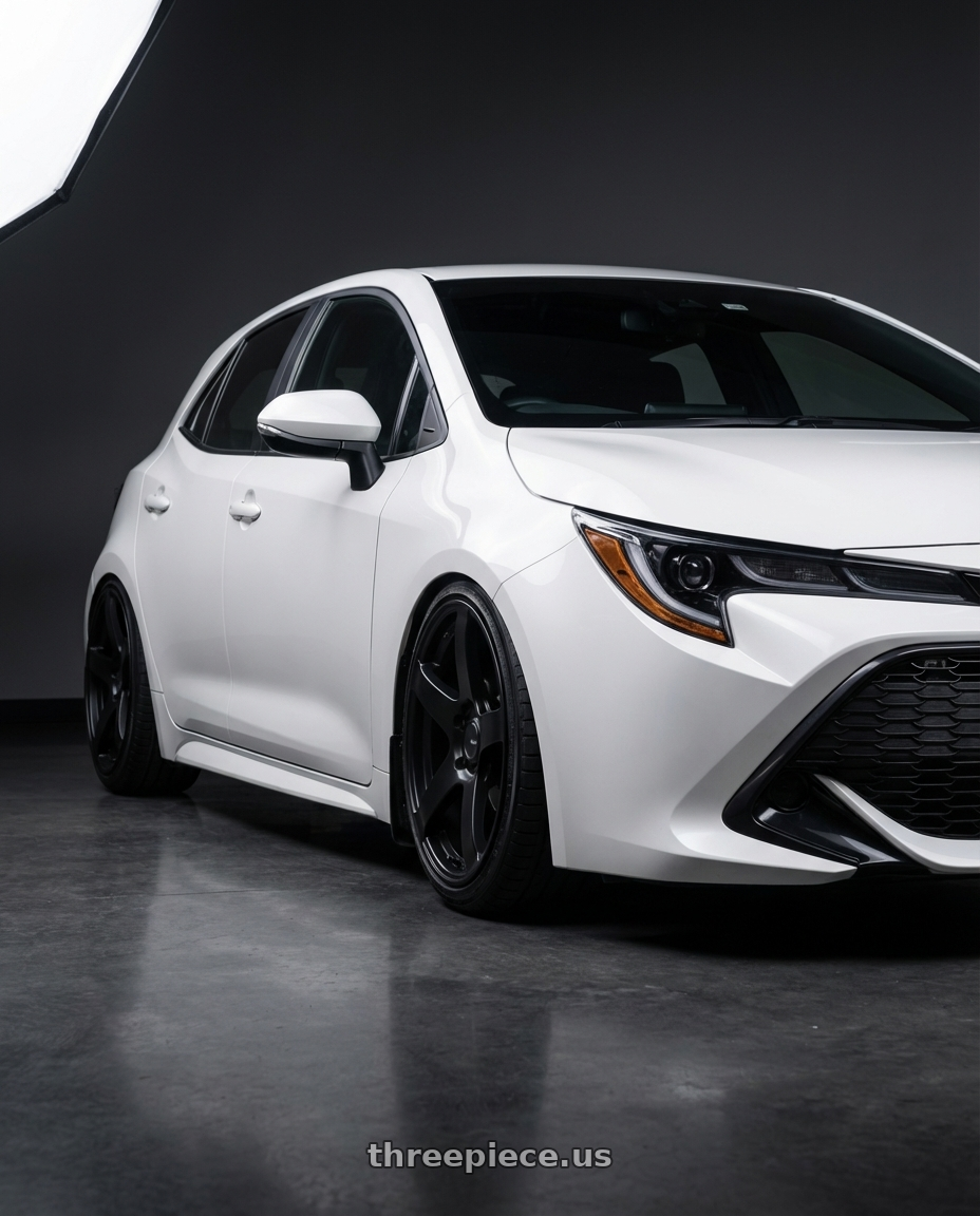 2023 Toyota Corolla Hatchback with Ssr Gtv01 5x114.3 18x8+35  FLAT BLACK wheels