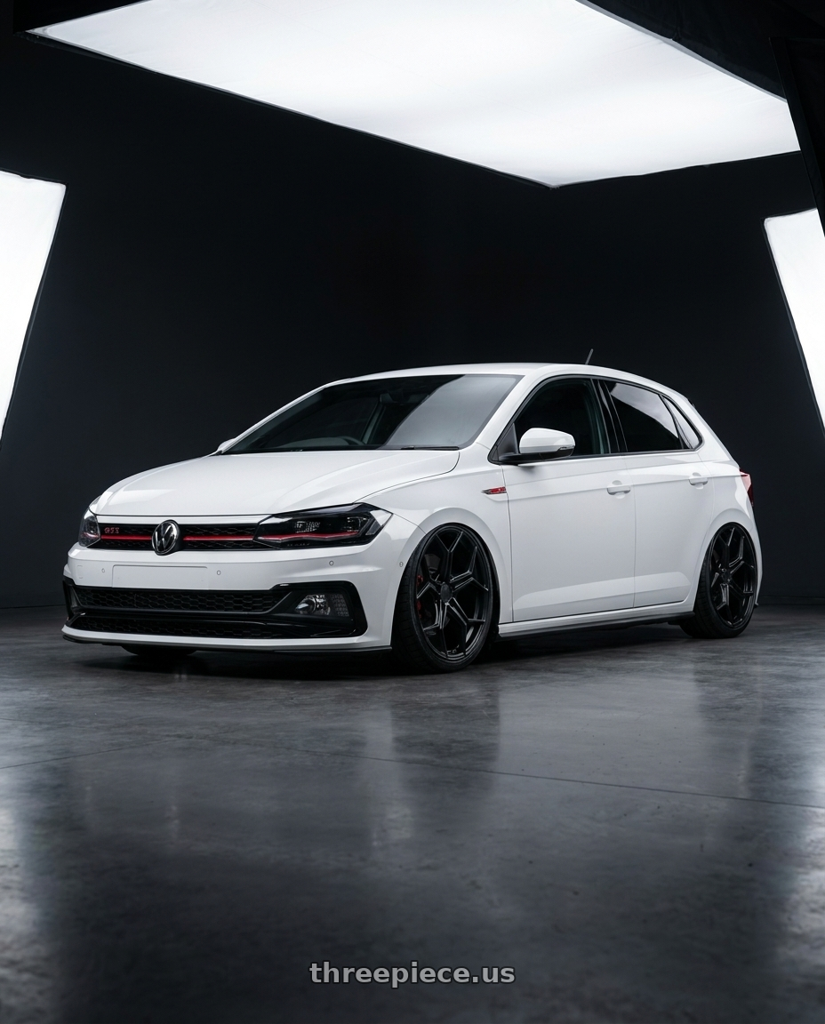 2019 Vw polo aw gti white with XO HELSINKI 5X112 19X10 +42 MATTE BLACK wheels