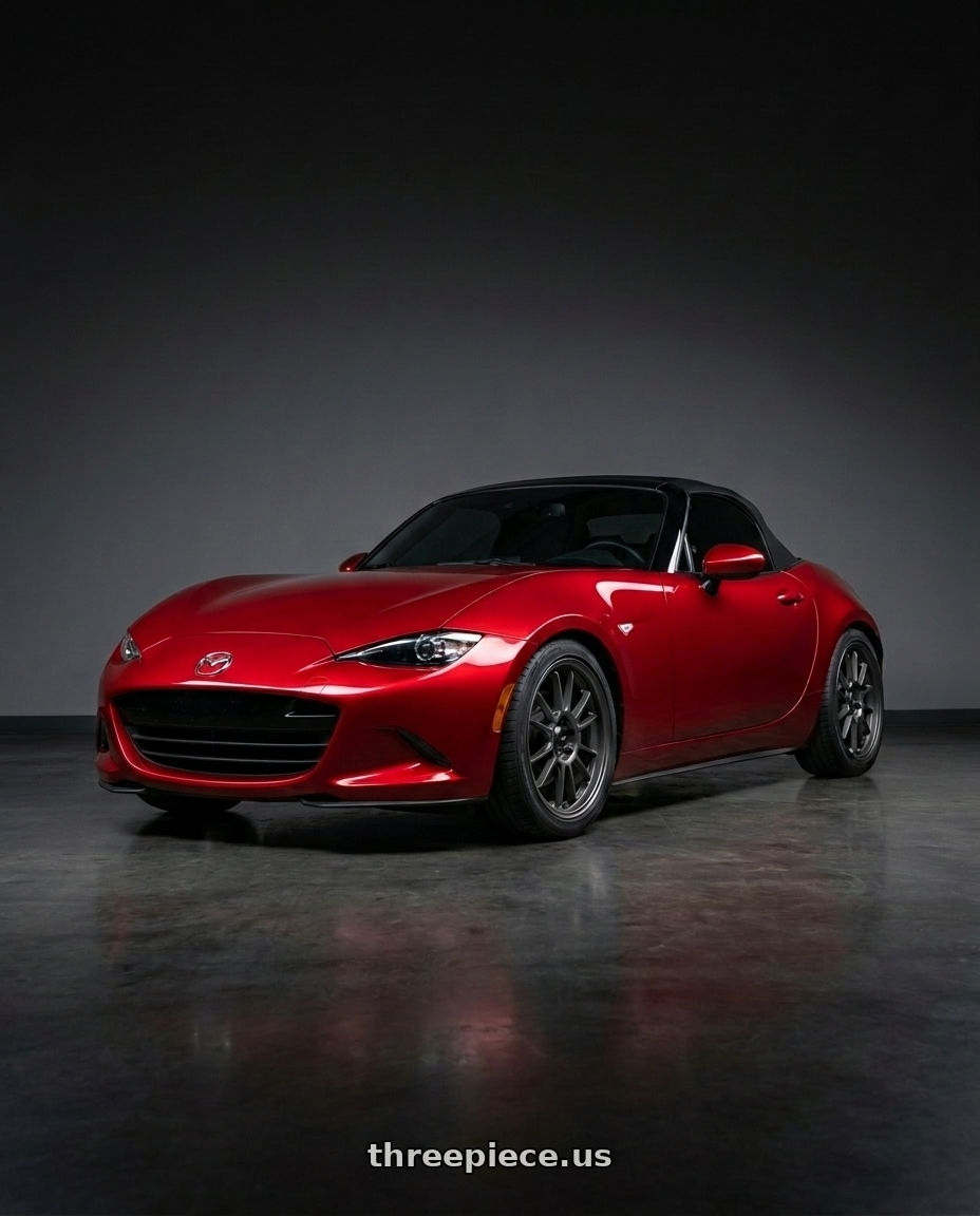 2016 Mazda Miata with Konig Hypergram 4x100 16x8+38 Matte Grey wheels