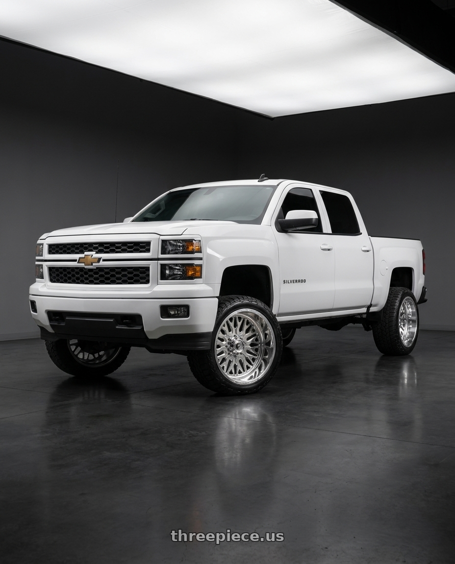 2015 Chevy Silverado with Fuel Forged FF109 8x180 20x9 +0 POLISHED wheels