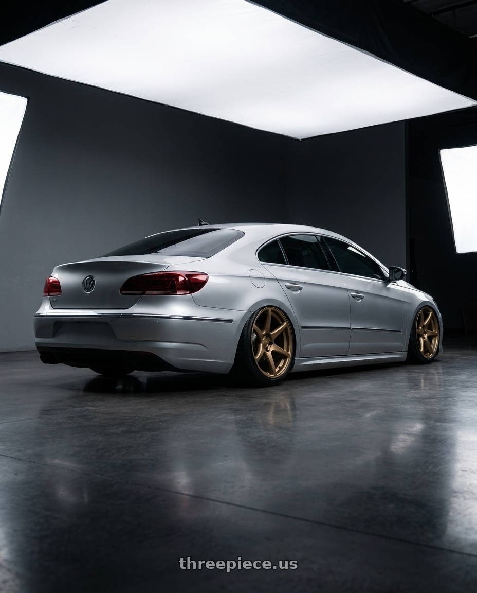 2015 Volkswagen CC with Kansei K11B Tandem 5X112 19x9.5 22 Bronze wheels rear three quarter view slight stretch tires
