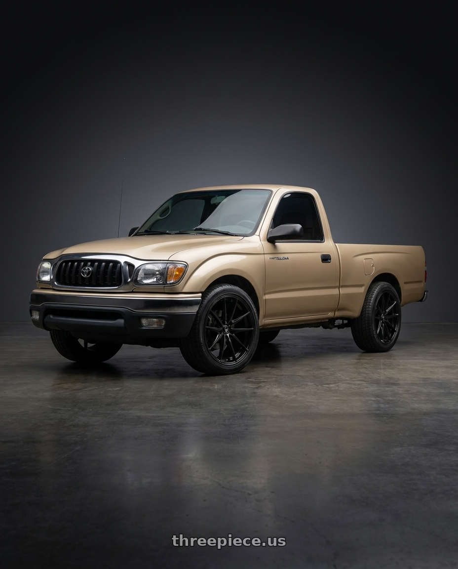 2003 Toyota Tacoma base gold with Konig Oversteer 5x114.3 17x8+35 Gloss Black wheels