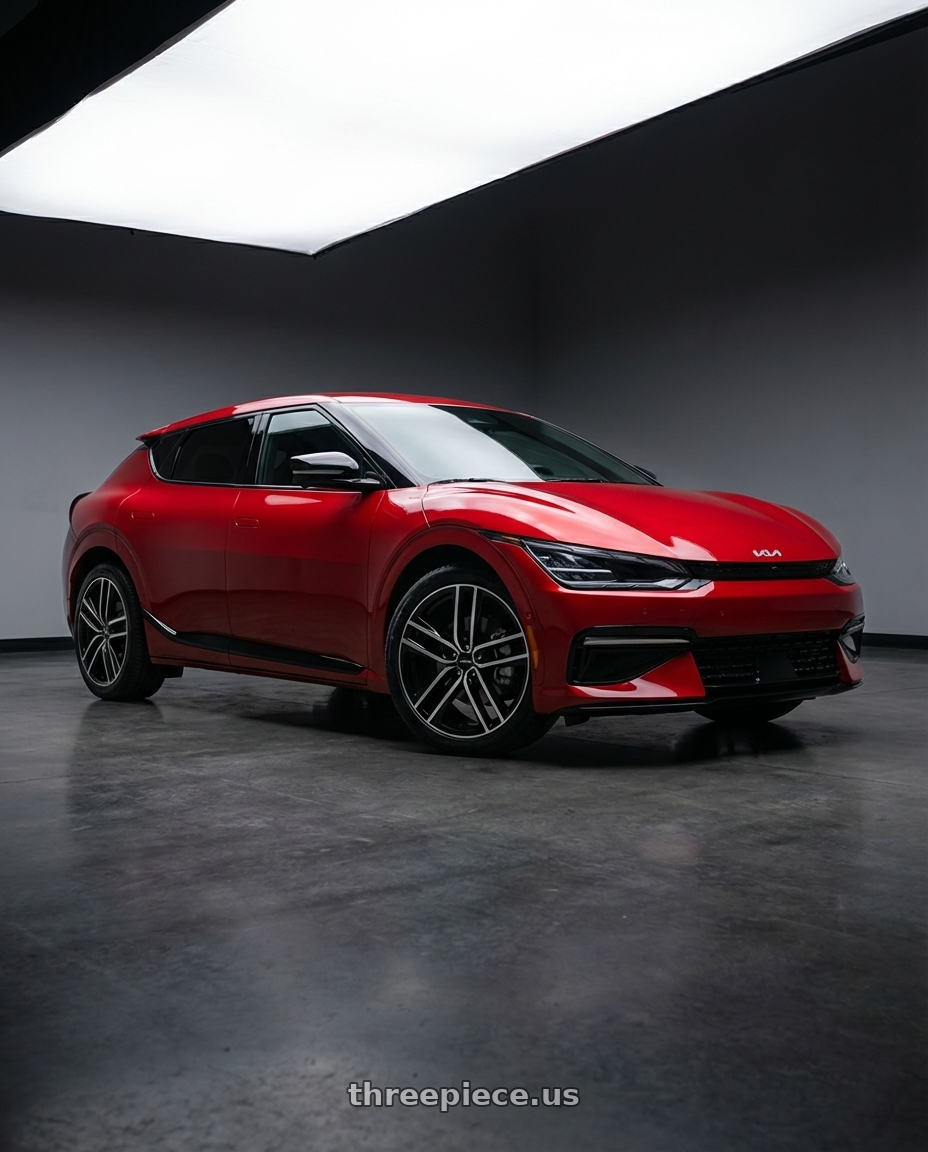 2024 kia ev6 with Vision Street-Designs 475 Clutch 5x114.3 20x9+38 Gloss Black Machined Face wheels