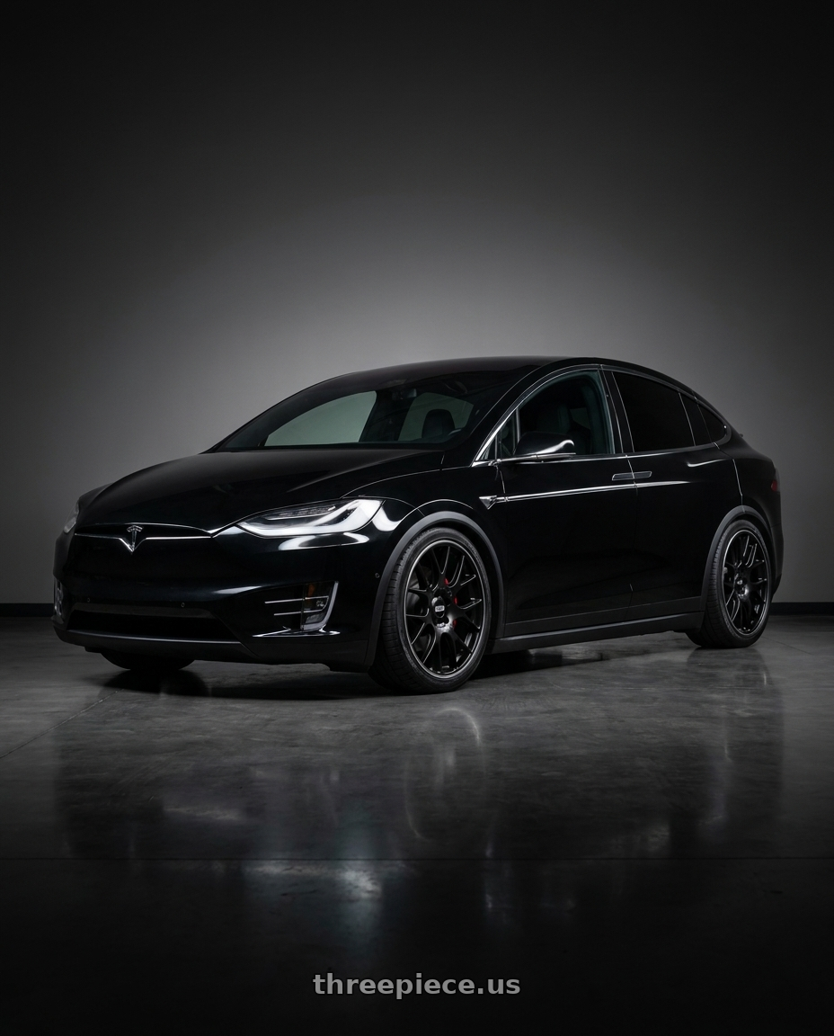 2016 Tesla Model X with BBS CH-R 5x120 20x9 +24 Satin Black Polished Rim Protector wheels