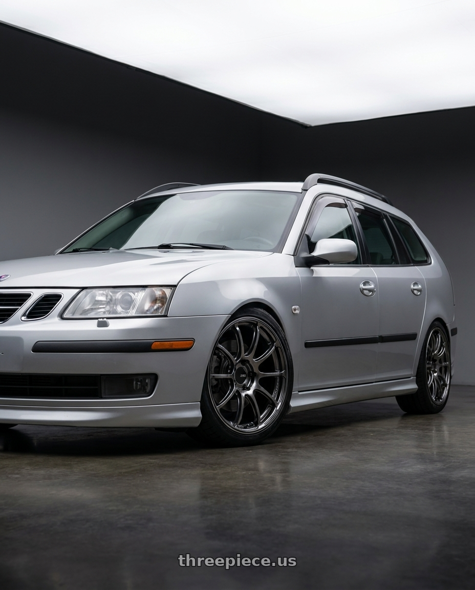 2006 Saab 93 Aero SportCombi with Advan Racing RSIII 5x110 18x8.0 +33 RACING HYPER BLACK & RING wheels