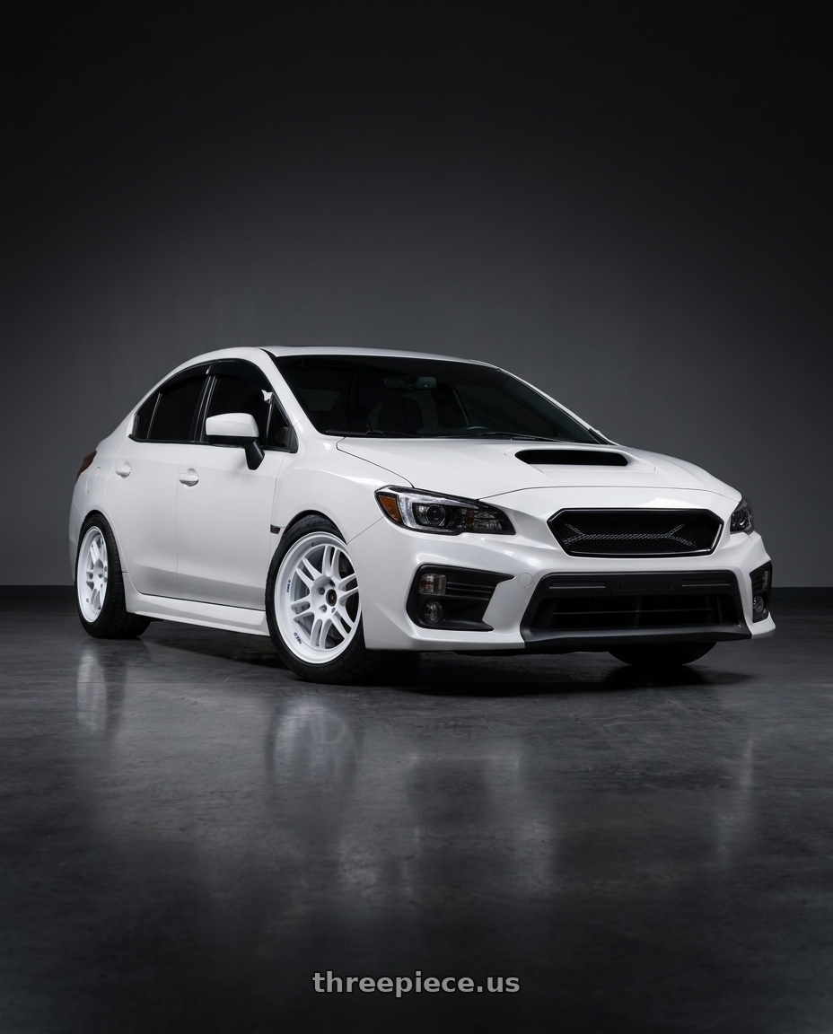 2018 Subaru wrx white  with Enkei RPF1 5x114.3 18x9.5+38 Vanquish White wheels