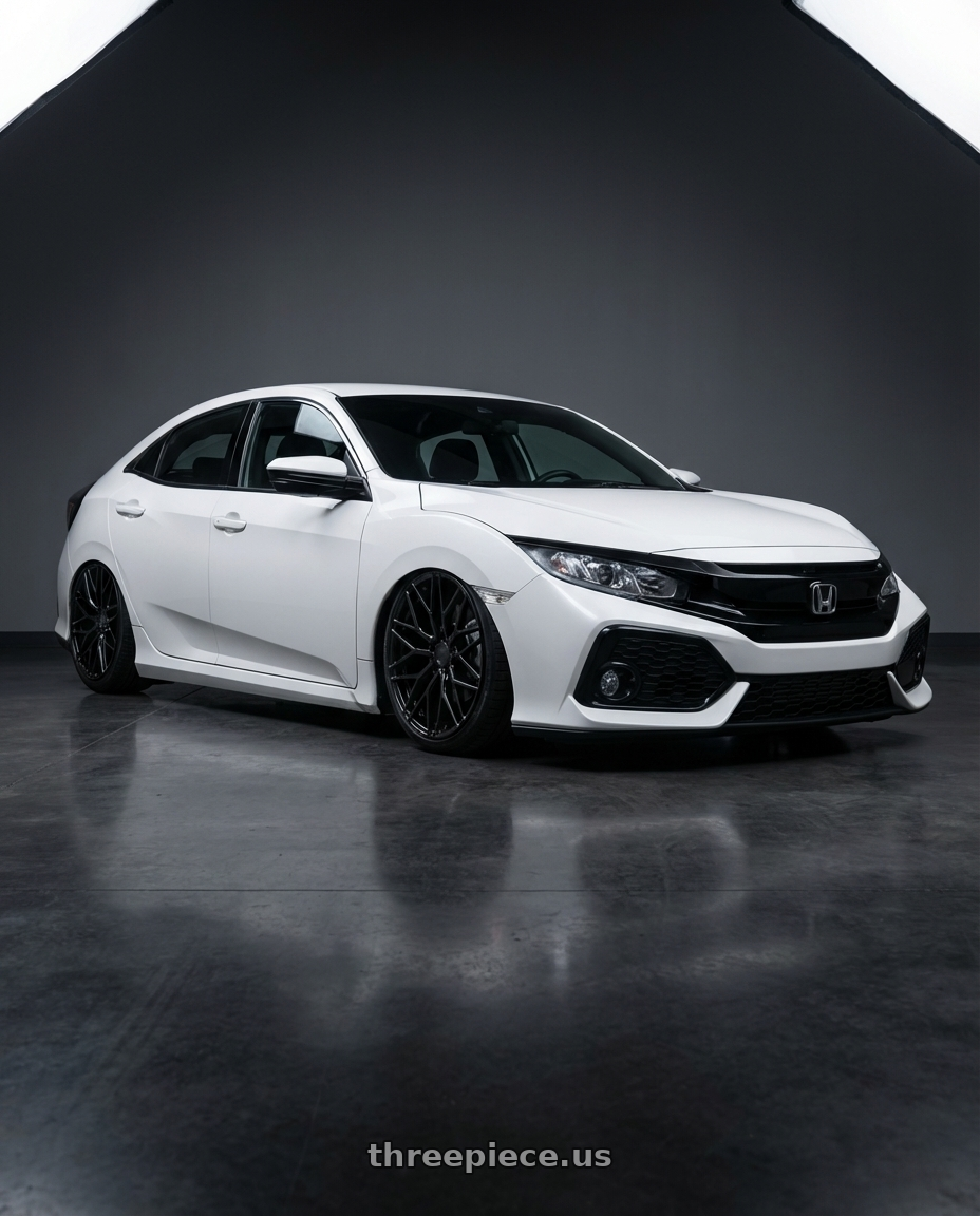 2019 Honda Civic with Avant Garde Wheels M520R 5X114.3 19x8.5 +35 Gloss Black wheels