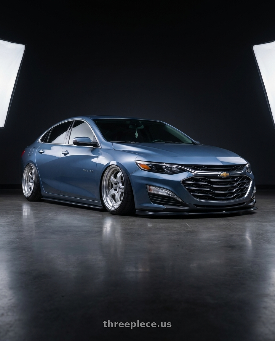 2019 Chevy Malibu lt with Work Meister S1 3P 5x115 18x8.5+35 L Disk Silver wheels