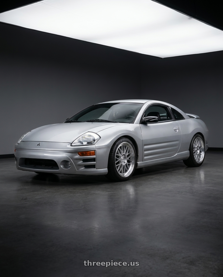 2003 Mitsubishi Eclipse GS with KATANA RACING KR06 5x114.3 18x8 +40 Glossy Silver Machine Lip wheels