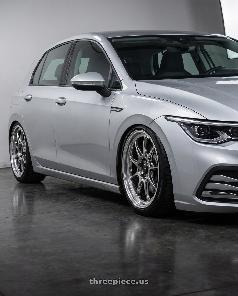 2024 Volkswagen Golf R MK8 with Konig Countergram 5x112 19x11+40 Hyper Chrome / Machined Lip wheels