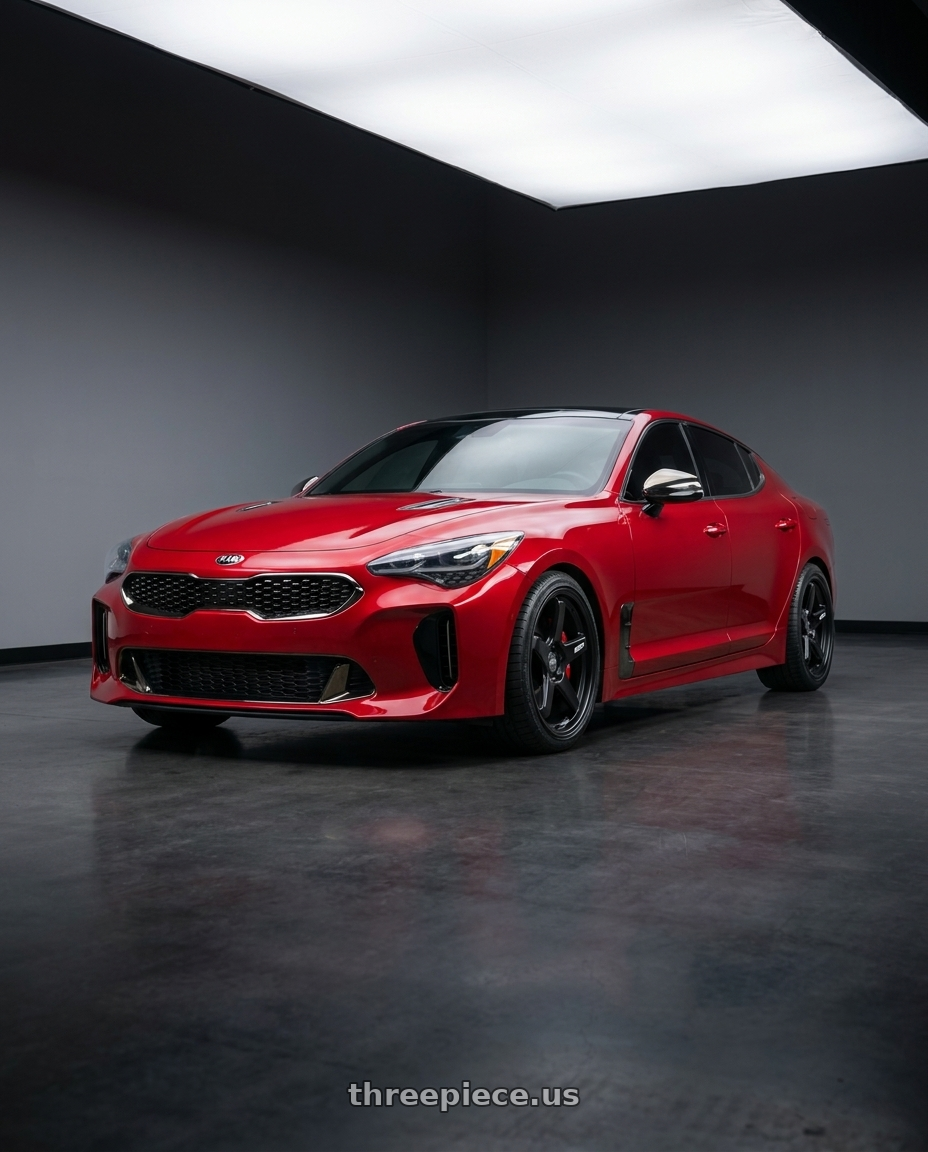 2018 Kia Stinger GT2 AWD with ESR Wheels APX5C 5x114.3 19x8.5 +30 Matte Black wheels