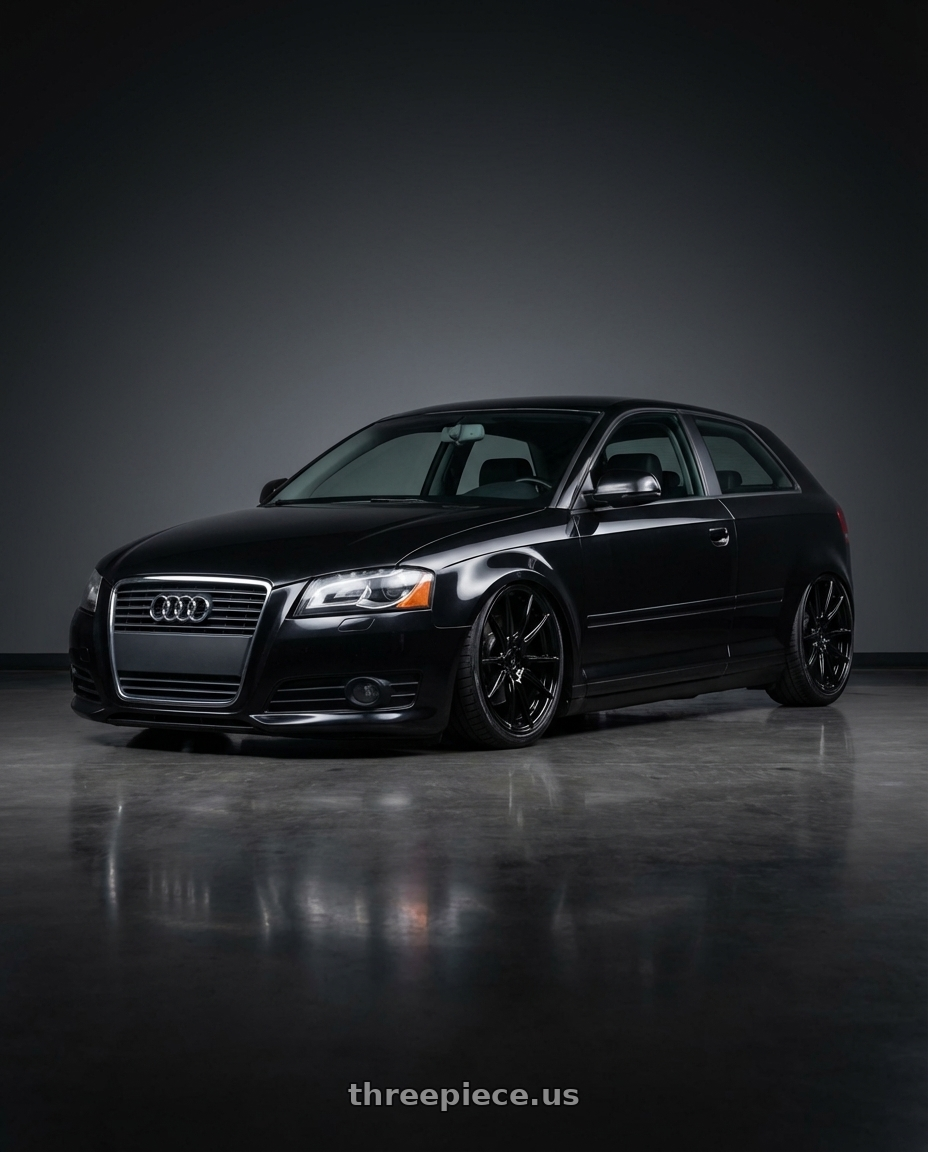 2012 Audi A3 8P with Avant Garde Wheels M520R 5X112 19x9.5 +40 Gloss Black wheels