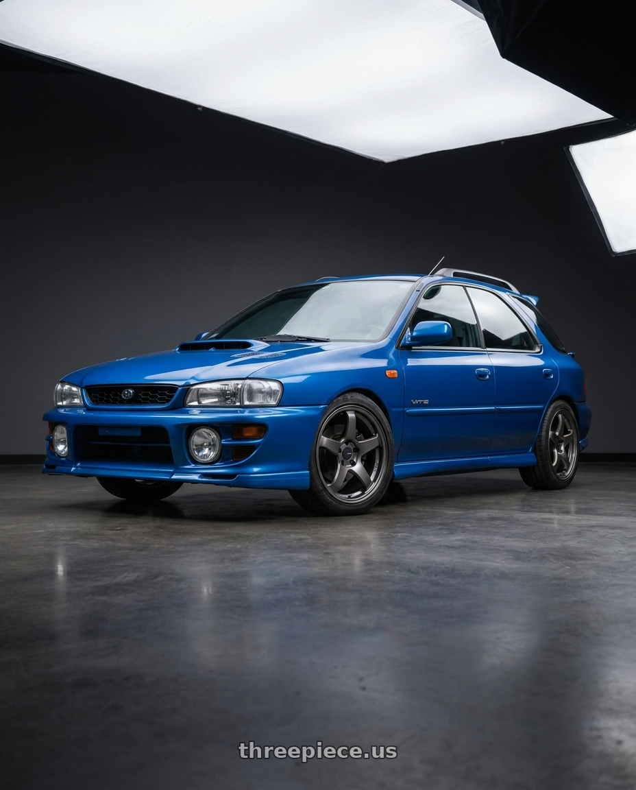 2014 Subaru Wrx Sti Silver with Volk Racing Ce28n 5x1143 18x85 30 Bronze 18x85 Et30 wheels