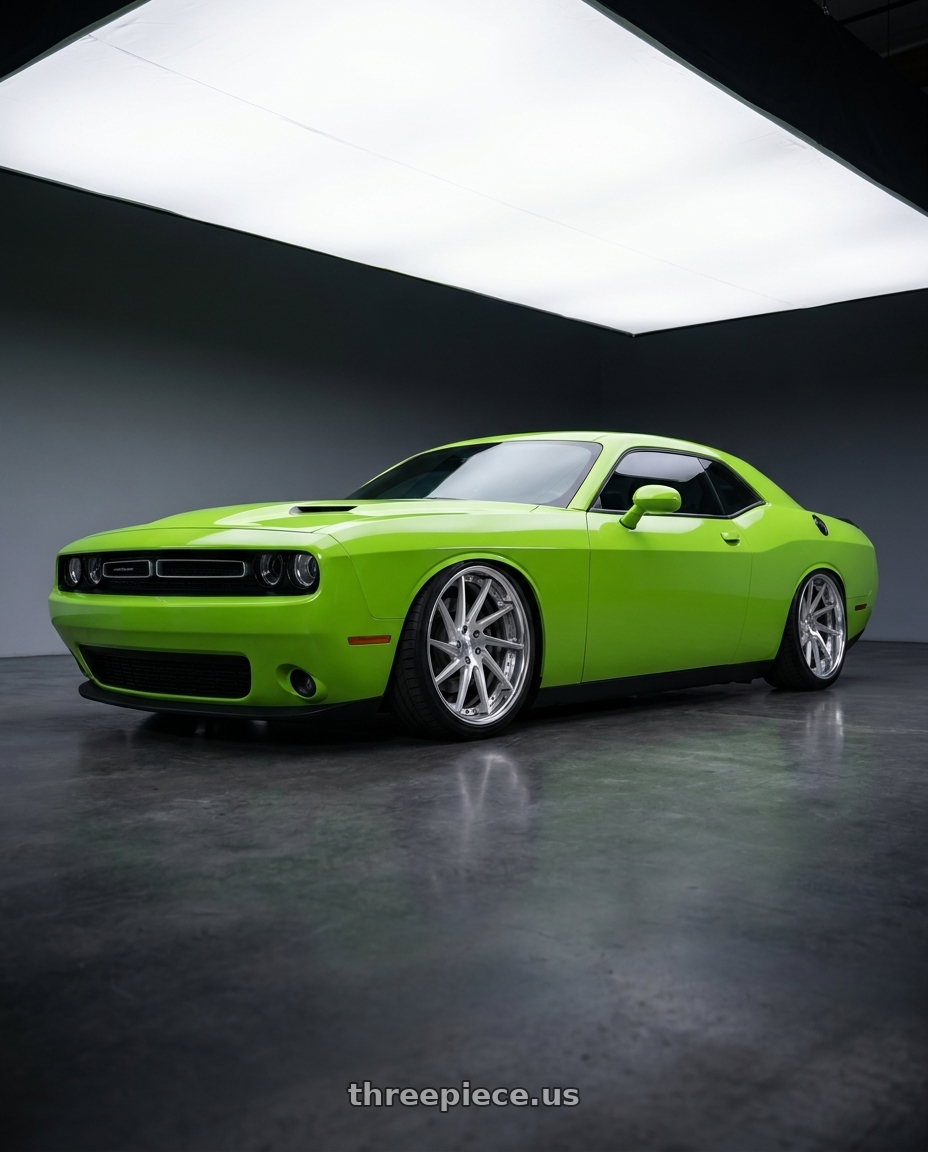2023 dodge challenger with Work Gnosis Cvs 5x115 22x9+22 W Disk Brush Silver Clear wheels