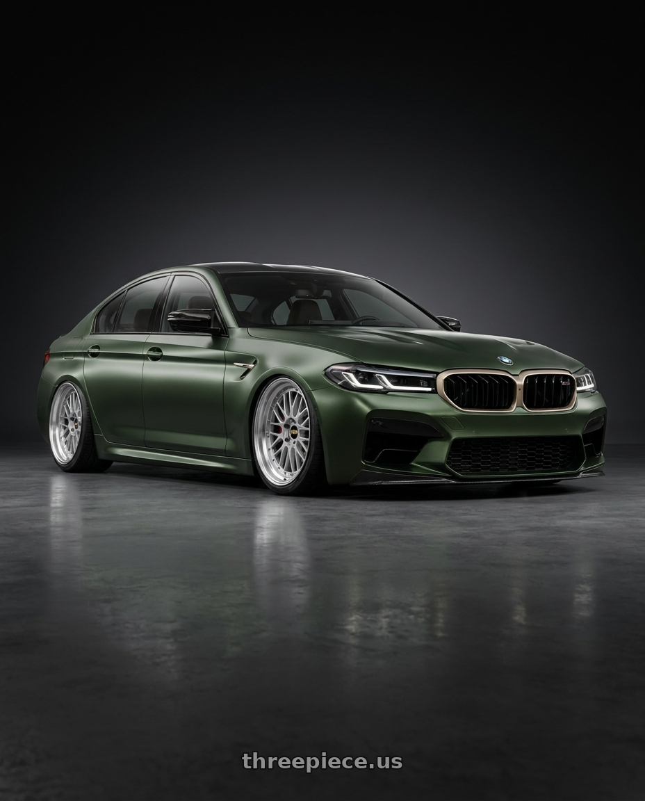2022 BMW M5 CS with BBS LM 5x114.3 17x7.5+38 Diamond Silver wheels
